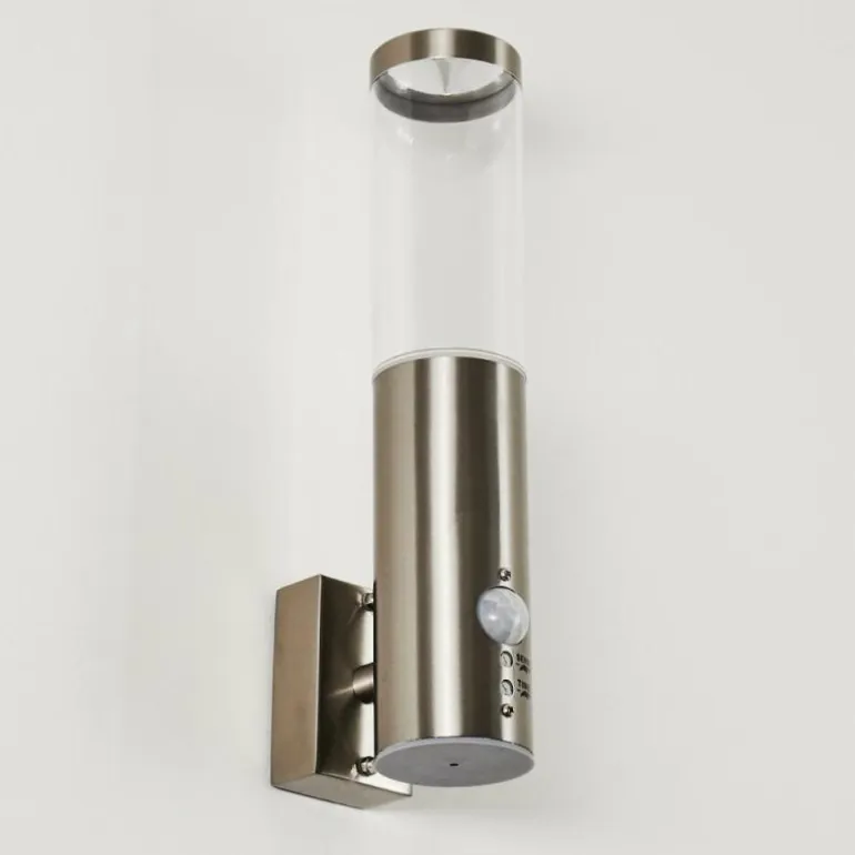 Applique murale d'extérieur Noreaz LED Acier inoxydable, 1 lumière, Détecteur de mouvement