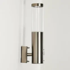 Applique murale d'extérieur Noreaz LED Acier inoxydable, 1 lumière, Détecteur de mouvement