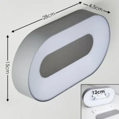 Applique murale d'extérieur Felsted LED Argenté, 1 lumière