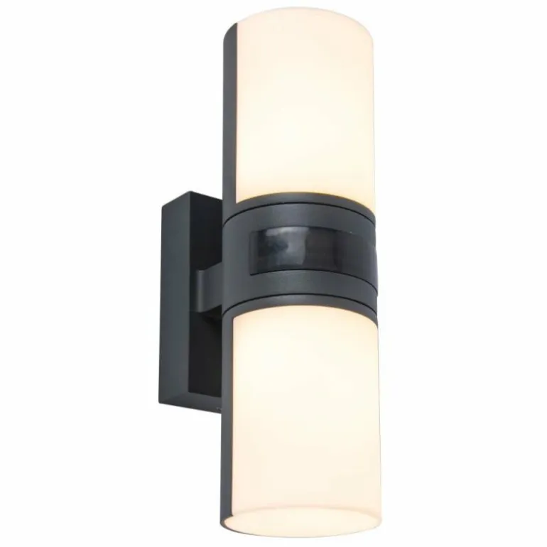 Applique murale d'extérieur Lutec CYRA LED Anthracite, 1 lumière, Détecteur de mouvement