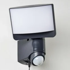 Applique murale d'extérieur Larvik LED Anthracite, 1 lumière, Détecteur de mouvement
