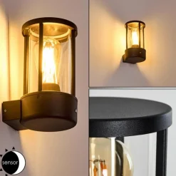Applique murale d'extérieur Frederiks LED Noir, 1 lumière