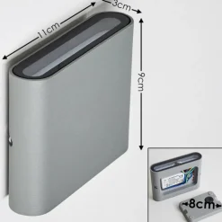 Applique murale d'extérieur Tinglev LED Gris, 2 lumières