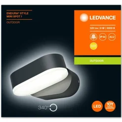 Applique murale d'extérieur LEDVANCE ENDURA Noir, 1 lumière