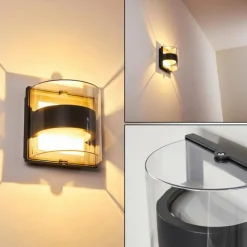 Applique murale d'extérieur Sauerbek LED Noir, 2 lumières
