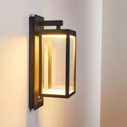Applique murale d'extérieur Faroer LED Anthracite, 1 lumière, Détecteur de mouvement