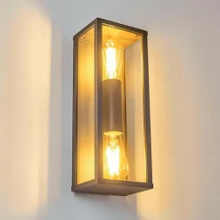 Applique murale d'extérieur Kiwalik Anthracite, 2 lumières