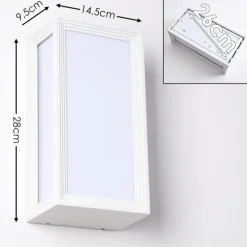 Applique murale d'extérieur Montreux LED Aluminium, Blanc, 1 lumière