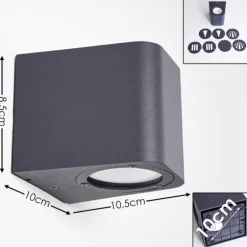 Applique murale d'extérieur Maputo LED Anthracite, 2 lumières