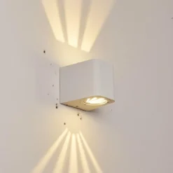 Applique murale d'extérieur Maputo LED Blanc, 2 lumières