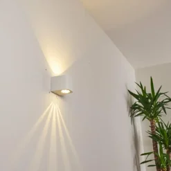 Applique murale d'extérieur Maputo LED Blanc, 2 lumières