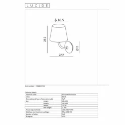Applique murale d'extérieur Lucide JUSTIN LED Noir, 1 lumière