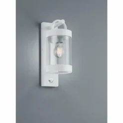 Applique murale d'extérieur Trio Sambesi Blanc, 1 lumière, Détecteur de mouvement