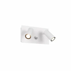 Applique murale d'extérieur Trio Tunga LED Blanc, 2 lumières, Détecteur de mouvement