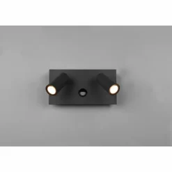 Applique murale d'extérieur Trio Tunga LED Anthracite, 2 lumières, Détecteur de mouvement