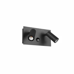 Applique murale d'extérieur Trio Tunga LED Anthracite, 2 lumières, Détecteur de mouvement