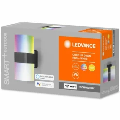 Applique murale d'extérieur LEDVANCE CUBE Gris, 1 lumière, Changeur de couleurs