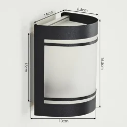Applique murale d'extérieur Visnum Noir, Blanc, 1 lumière
