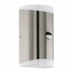 Applique murale d'extérieur Eglo CARPINERA LED Acier inoxydable, 2 lumières, Détecteur de mouvement