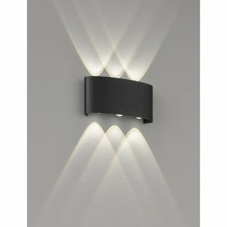 Applique murale d'extérieur Fischer-Honsel Berlin LED Noir, 6 lumières