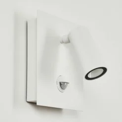 Applique murale d'extérieur Saeter LED Blanc, 1 lumière, Détecteur de mouvement