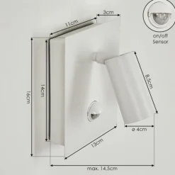 Applique murale d'extérieur Saeter LED Blanc, 1 lumière, Détecteur de mouvement