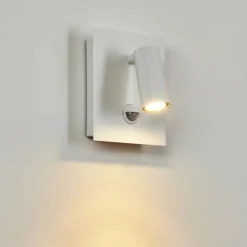 Applique murale d'extérieur Saeter LED Blanc, 1 lumière, Détecteur de mouvement