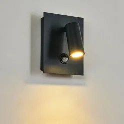 Applique murale d'extérieur Saeter LED Noir, 1 lumière, Détecteur de mouvement