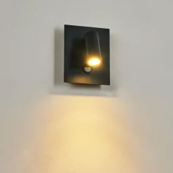 Applique murale d'extérieur Saeter LED Noir, 1 lumière, Détecteur de mouvement