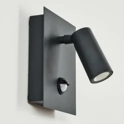 Applique murale d'extérieur Saeter LED Noir, 1 lumière, Détecteur de mouvement