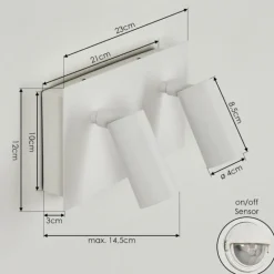 Applique murale d'extérieur Saeter LED Blanc, 2 lumières, Détecteur de mouvement