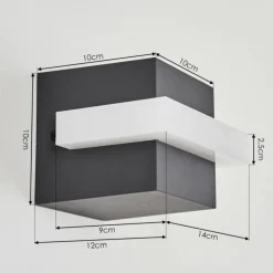 Applique murale d'extérieur Lisalara LED Anthracite, Blanc, 1 lumière
