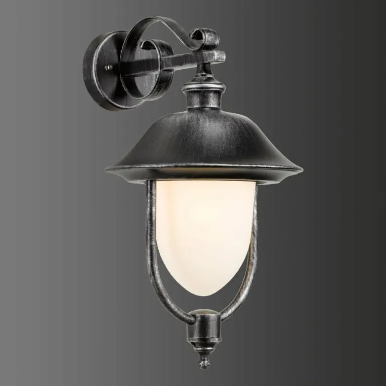 Applique murale d'extérieur LCD Nabburg LED Noir, Argenté, 1 lumière