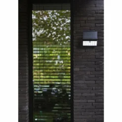 Applique murale d'extérieur Lutec TUDA LED Noir, 1 lumière, Détecteur de mouvement