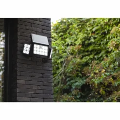 Applique murale d'extérieur Lutec TUDA LED Noir, 1 lumière, Détecteur de mouvement