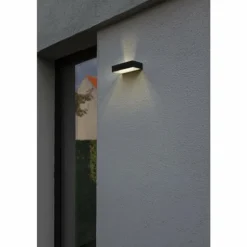 Applique murale d'extérieur Lutec FADI LED Noir, 1 lumière, Détecteur de mouvement