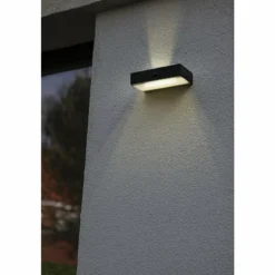 Applique murale d'extérieur Lutec FADI LED Noir, 1 lumière, Détecteur de mouvement