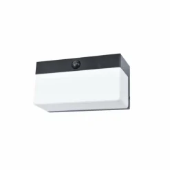Applique murale d'extérieur Lutec FRAN LED Noir, 1 lumière, Détecteur de mouvement