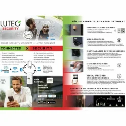 Applique murale d'extérieur Lutec CUBA LED Anthracite, 1 lumière, Détecteur de mouvement