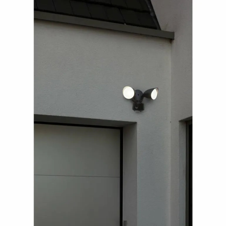Applique murale d'extérieur Lutec DRACO LED Noir, 1 lumière, Détecteur de mouvement
