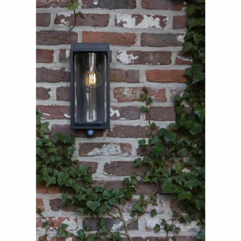 Applique murale d'extérieur Lutec FLAIR Noir, 1 lumière, Détecteur de mouvement