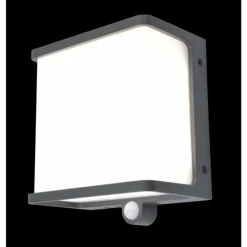 Applique murale d'extérieur Lutec DOBLO LED Anthracite, 1 lumière, Détecteur de mouvement
