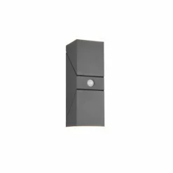 Applique murale d'extérieur Trio Avon LED Anthracite, 2 lumières, Détecteur de mouvement