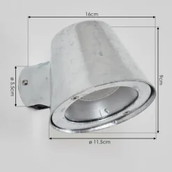 Applique murale d'extérieur Cook Acier inoxydable, Zingué, 1 lumière