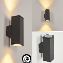 Applique murale d'extérieur Oatlands Anthracite, Blanc, 2 lumières