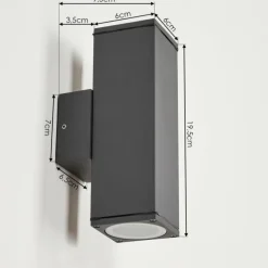 Applique murale d'extérieur Oatlands Anthracite, Blanc, 2 lumières