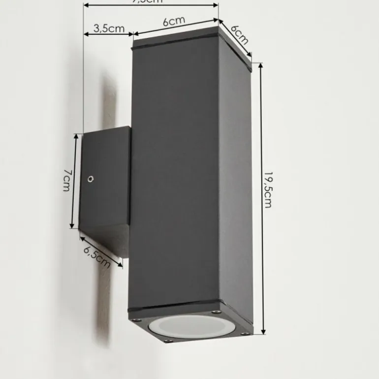 Applique murale d'extérieur Oatlands Anthracite, Blanc, 2 lumières