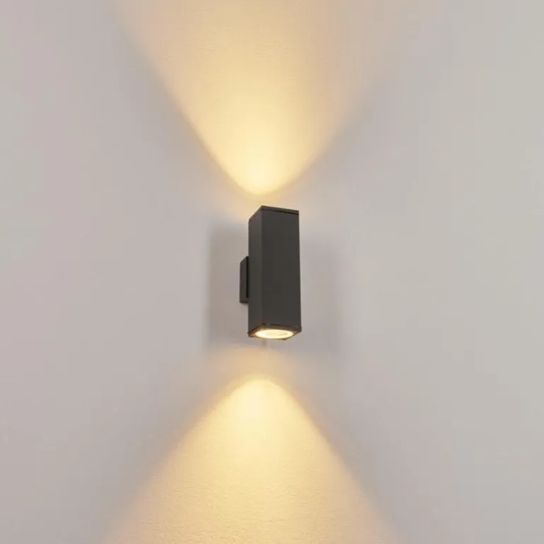 Applique murale d'extérieur Oatlands Anthracite, Blanc, 2 lumières