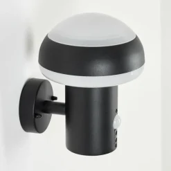 Applique murale d'extérieur Vinara LED Noir, 1 lumière, Détecteur de mouvement