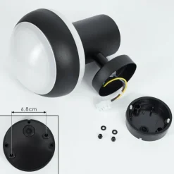 Applique murale d'extérieur Vinara LED Noir, 1 lumière, Détecteur de mouvement